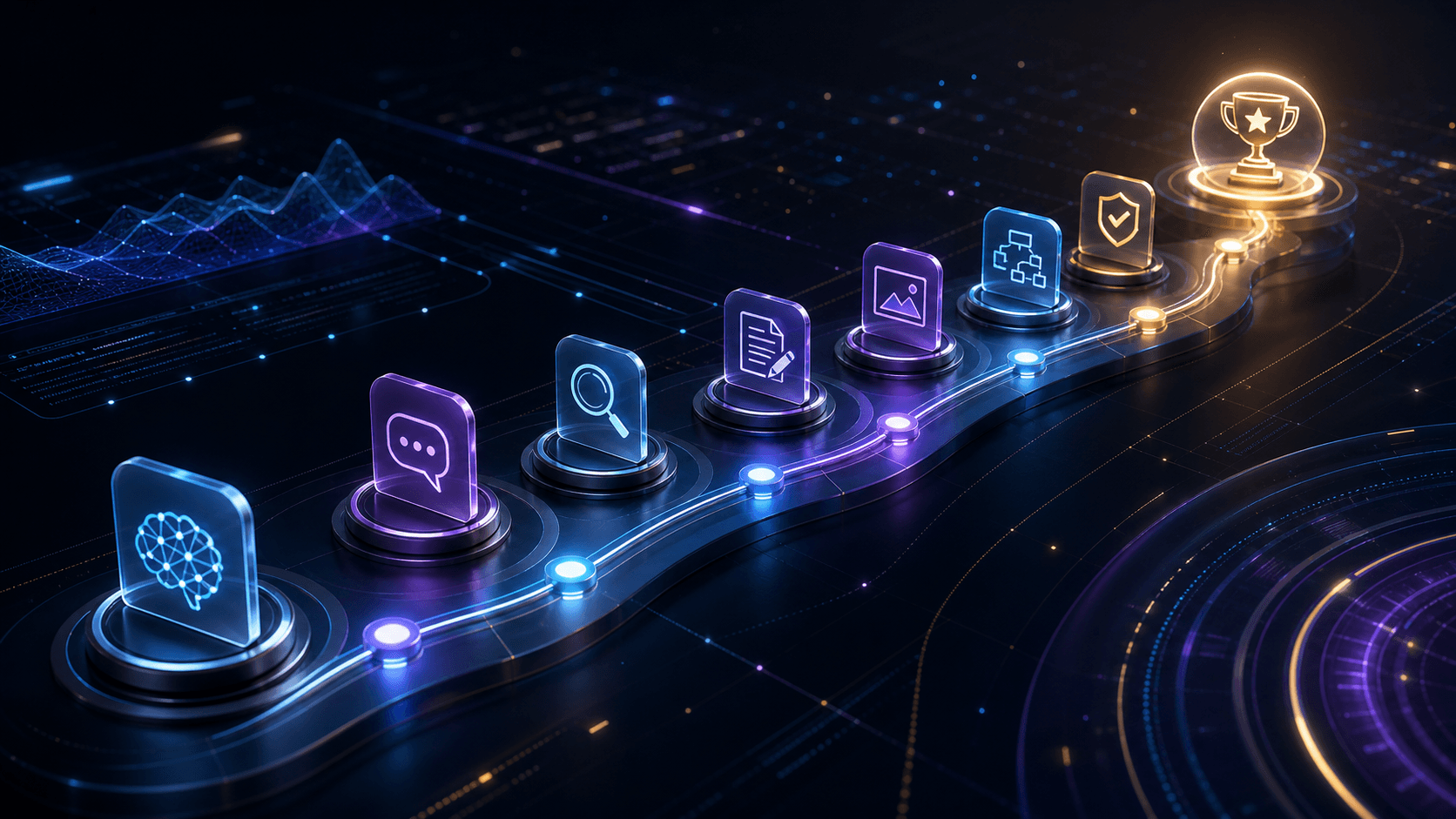 AI learning pathway from foundations to completion proof